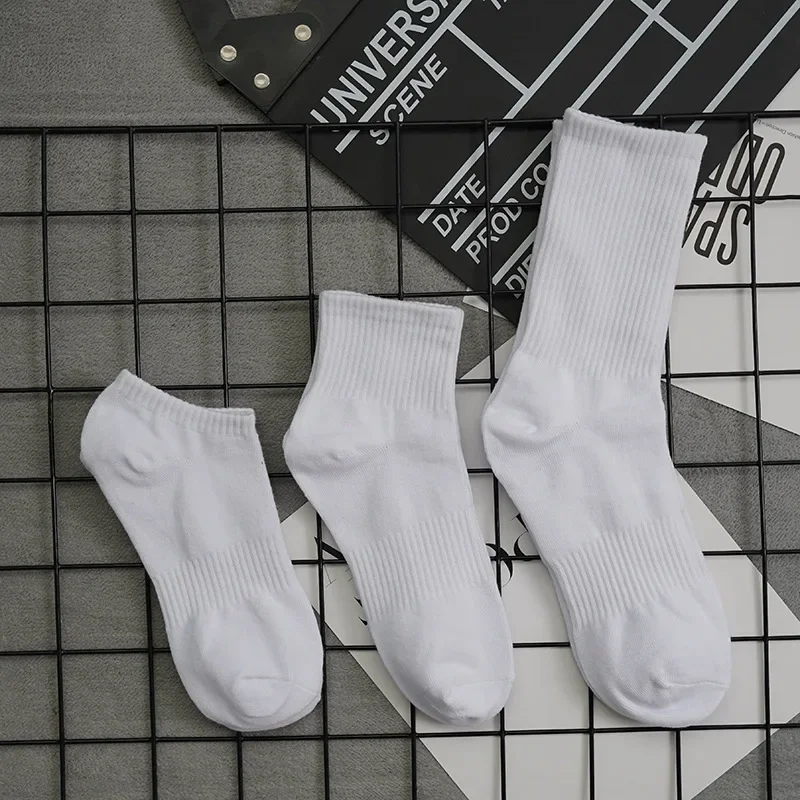 AliExpress 1or 4pcs Socks Men's Cotton Deodorant Winter Towel Bottom with Velvet Mid-tube White Stockings Thickened Sports Basketball Socks, view 5