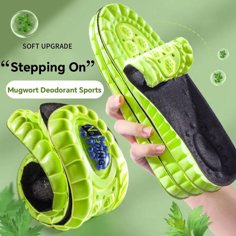 AliExpress 1Pair 4D Cloud Sport Insoles for Shoes PU Air Cushion Sole Soft Shock Absorption Deodorant Breathable Running Orthopedic Insoles, view 3