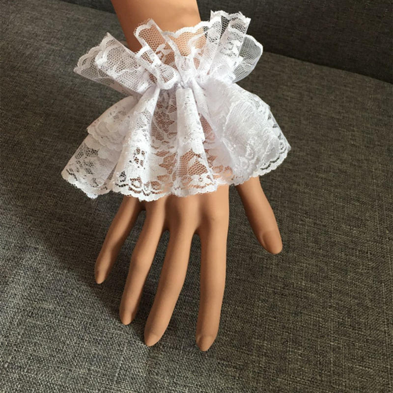 AliExpress Lolita Black Lace Ruffle Wrist Cuffs, view 5