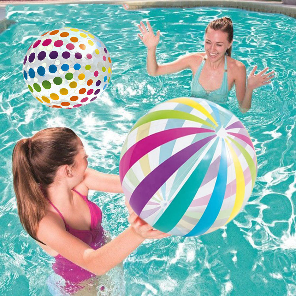 AliExpress 1pc 15.35Inch Colorful Striped Transparent Ball Inflatable Beach Ball, Suitable For Beach Pool Party Games