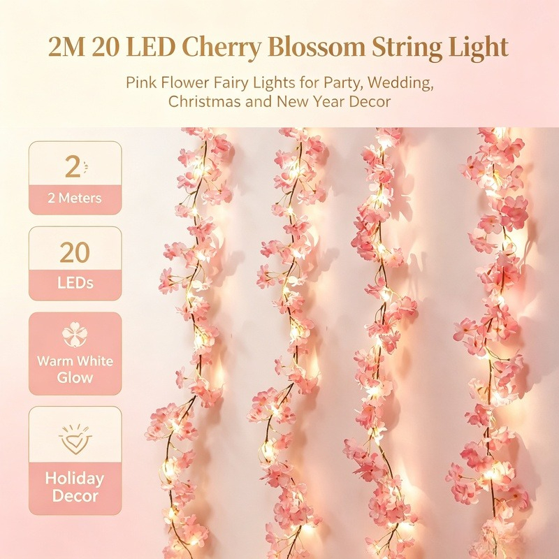 AliExpress Cherry Blossom LED String Light (2m, 20 LED)