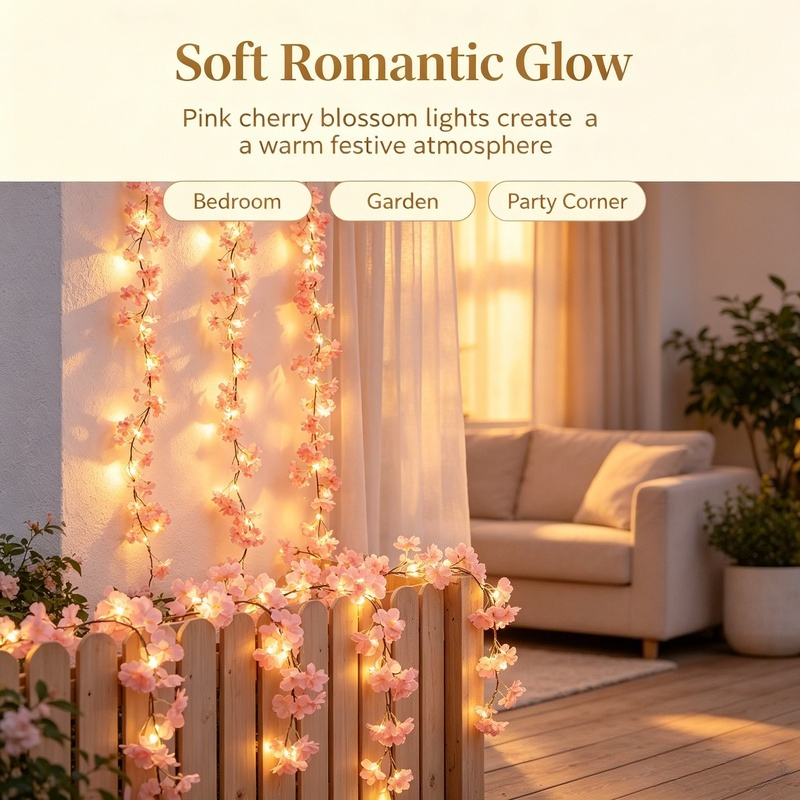 AliExpress Cherry Blossom LED String Light (2m, 20 LED), view 2