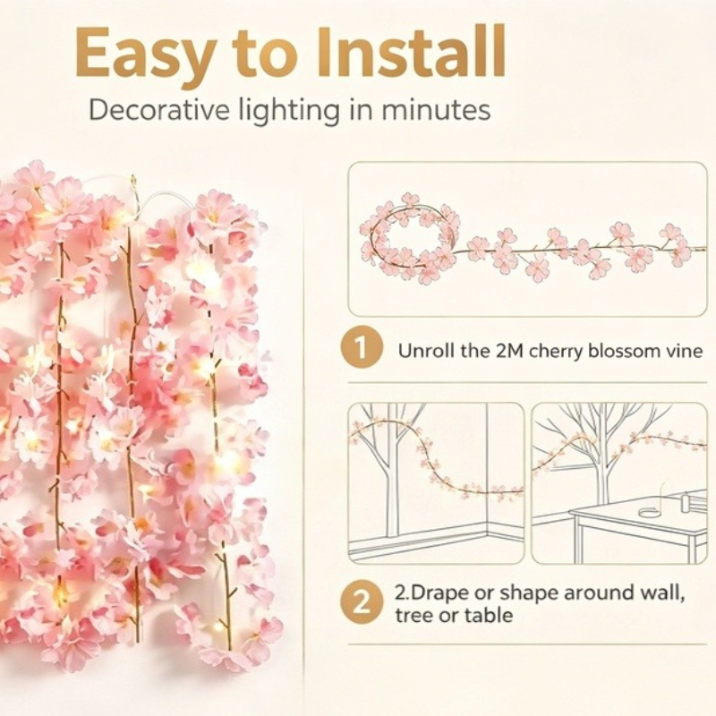 AliExpress Cherry Blossom LED String Light (2m, 20 LED), view 5