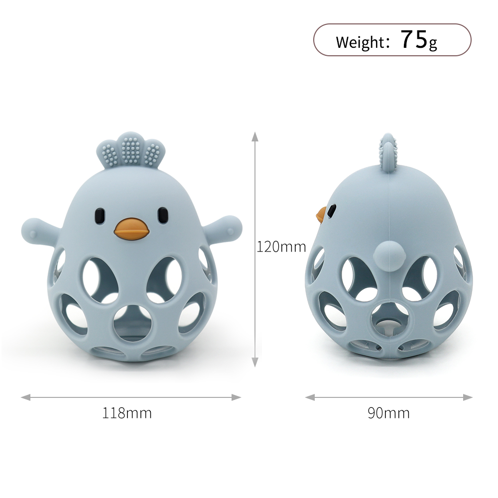AliExpress 1PC Baby Silicone Teether Toys Cartoon Chick Shape Baby Toys Hollow Out Baby Care Equipment Chewing Training Baby Products, view 5