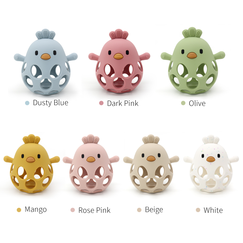 AliExpress 1PC Baby Silicone Teether Toys Cartoon Chick Shape Baby Toys Hollow Out Baby Care Equipment Chewing Training Baby Products, view 2