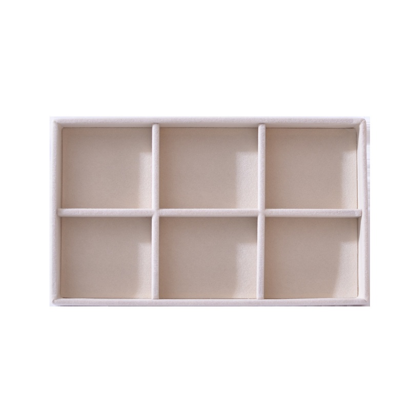 AliExpress Beige Flocked Jewelry Organizer Tray with Dividers, view 4