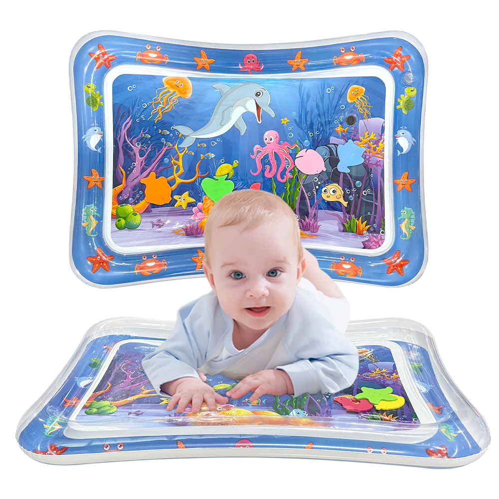 AliExpress 1pc Blue Dolphin Inflatable PVC Playing Mat Baby Play Water Mat Toddler Pad Kids Early Education Activity Toys Mat Cushion Gift