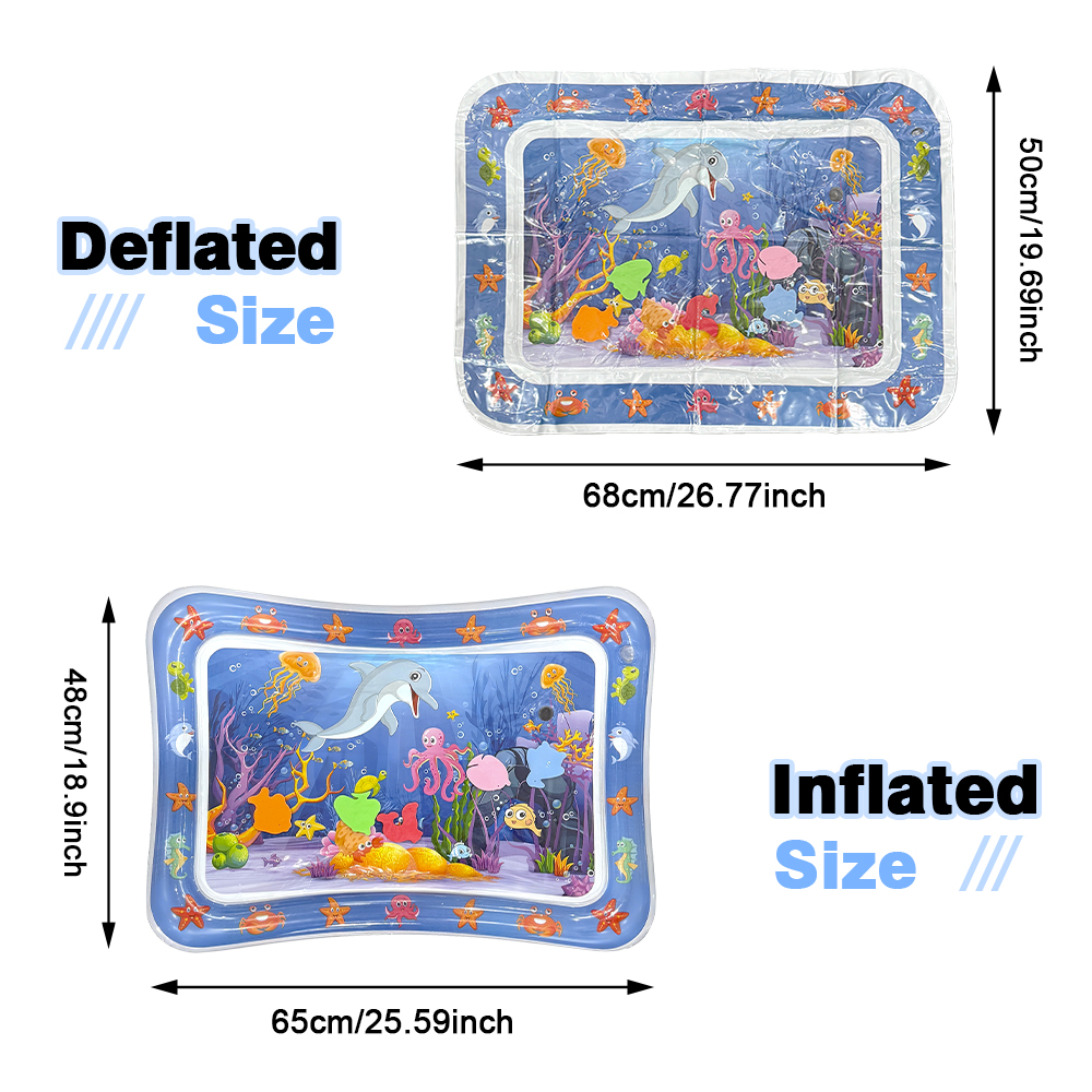 AliExpress 1pc Blue Dolphin Inflatable PVC Playing Mat Baby Play Water Mat Toddler Pad Kids Early Education Activity Toys Mat Cushion Gift, view 2