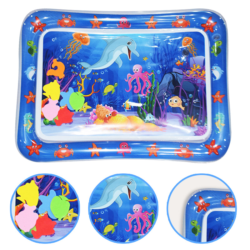 AliExpress 1pc Blue Dolphin Inflatable PVC Playing Mat Baby Play Water Mat Toddler Pad Kids Early Education Activity Toys Mat Cushion Gift, view 3