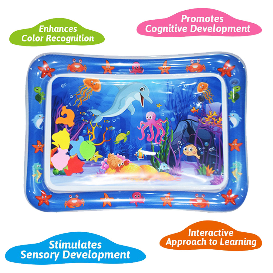 AliExpress 1pc Blue Dolphin Inflatable PVC Playing Mat Baby Play Water Mat Toddler Pad Kids Early Education Activity Toys Mat Cushion Gift, view 6