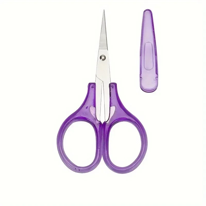 AliExpress 1pc Compact Precision Craft Scissors Sharp Stainless Steel Blades with Protective Cap, Tsa-Approved for Travel Stationery, view 3