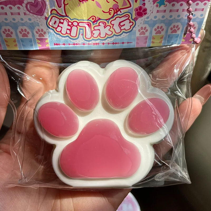 AliExpress 1pc Cute Cat Paw Squeeze Toy Soft Sticky Decompressing Stress Relief Slow Rebound Jelly Pinch Toy for Kids Adults Squishy Toy