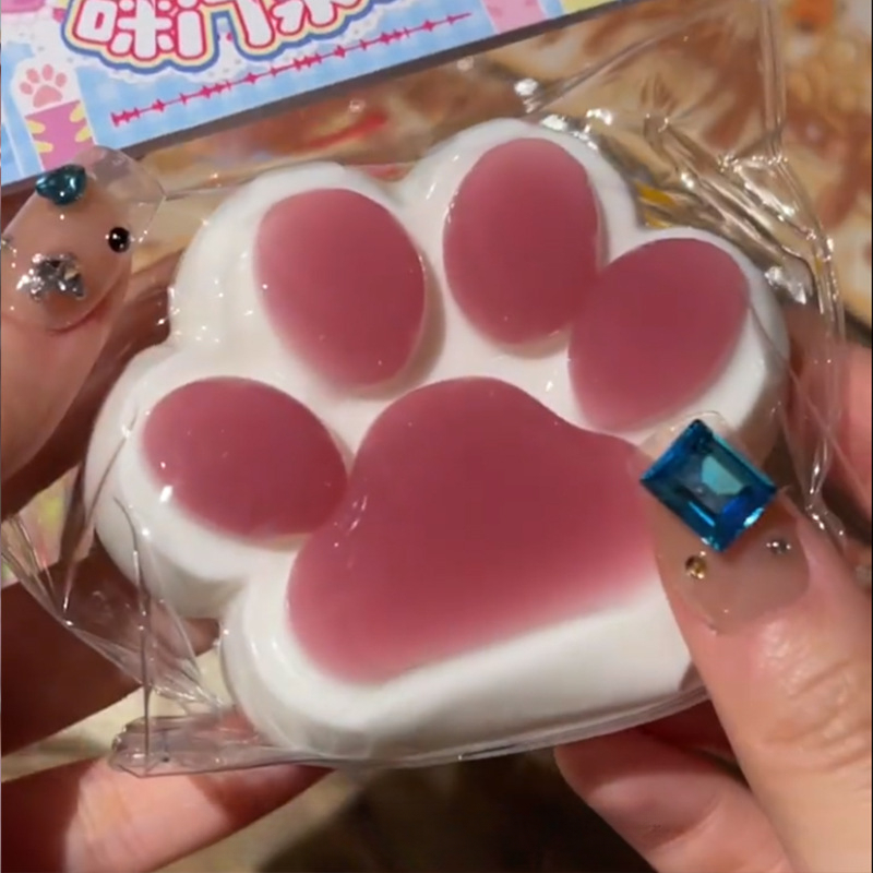 AliExpress 1pc Cute Cat Paw Squeeze Toy Soft Sticky Decompressing Stress Relief Slow Rebound Jelly Pinch Toy for Kids Adults Squishy Toy, view 4