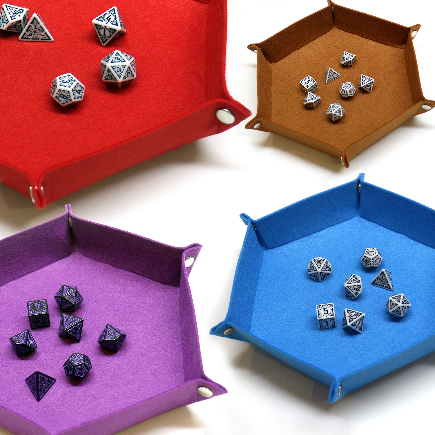 AliExpress 1PC Dice Tray Set Foldable Dice Trays Hexagon Dice Rolling Tray Felt Dice Holder for Dice Games Like RPG, and Other Table Games, view 2