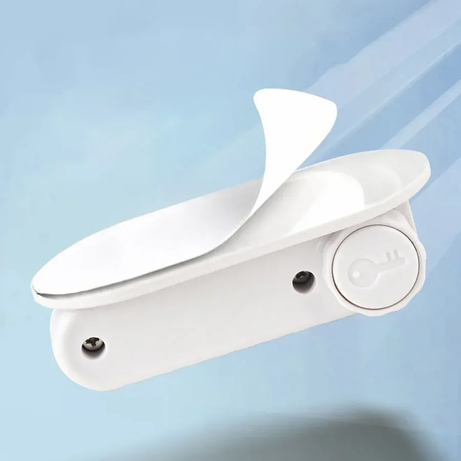 AliExpress 1PC Door Lever Lock Universal Anti-open Handle Child Baby Safety Locks Punch-free Multifunction Hidden Button Buckle Safety Lock, view 6