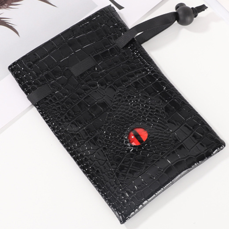 AliExpress 1pc Drawstring Dice Bag PU Leather DND Dice Pouch Tarot Oracle Cards Storage Bag for D&D Dice, Coins and Accessories, view 3