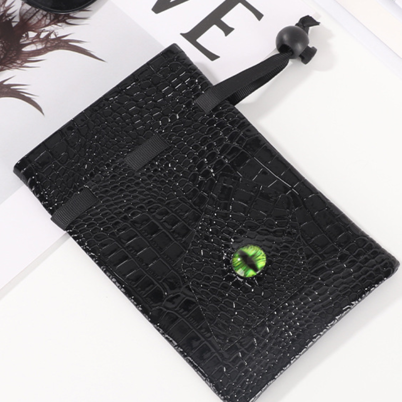 AliExpress 1pc Drawstring Dice Bag PU Leather DND Dice Pouch Tarot Oracle Cards Storage Bag for D&D Dice, Coins and Accessories, view 4
