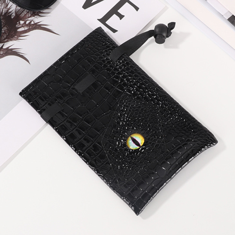 AliExpress 1pc Drawstring Dice Bag PU Leather DND Dice Pouch Tarot Oracle Cards Storage Bag for D&D Dice, Coins and Accessories, view 5