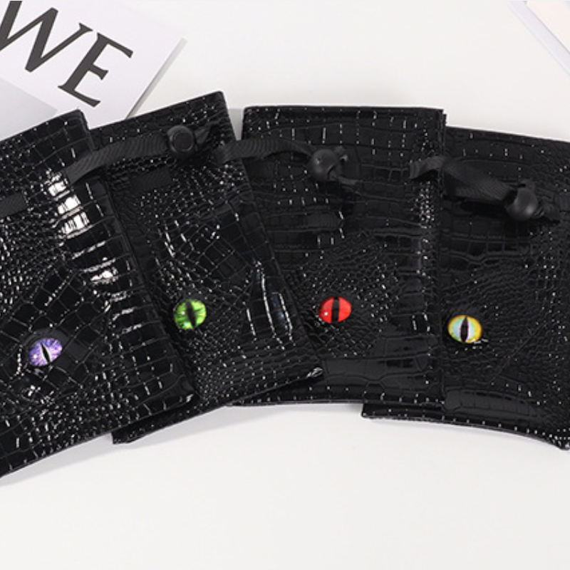 AliExpress 1pc Drawstring Dice Bag PU Leather DND Dice Pouch Tarot Oracle Cards Storage Bag for D&D Dice, Coins and Accessories, view 6
