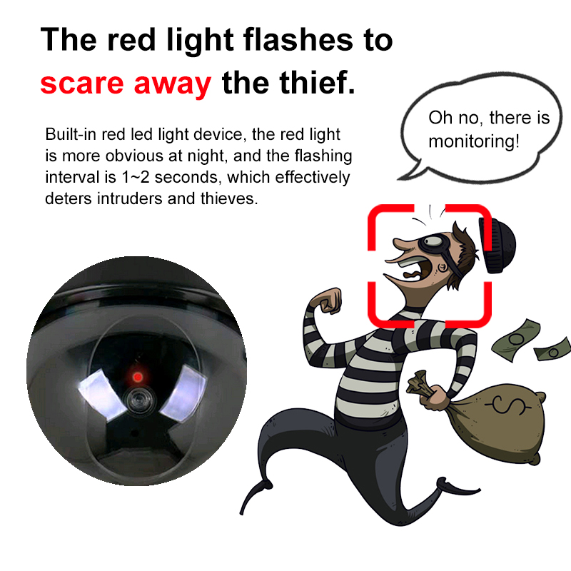 AliExpress Battery-Powered Dummy Dome Security Camera, view 4