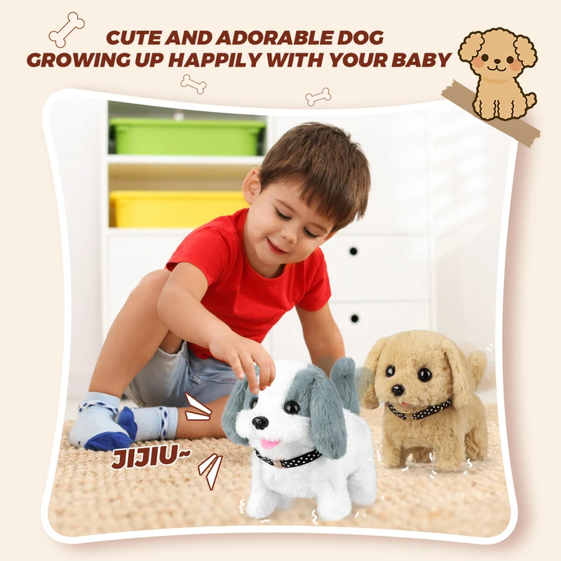 AliExpress 1Pc Electric Plush Simulation Dog Teddy Puppy Walking Sound Nodding Electronic Pet Toy For Christmas Gift New Year Gift, view 3
