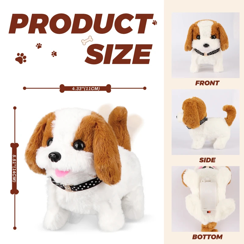 AliExpress 1Pc Electric Plush Simulation Dog Teddy Puppy Walking Sound Nodding Electronic Pet Toy For Christmas Gift New Year Gift, view 6