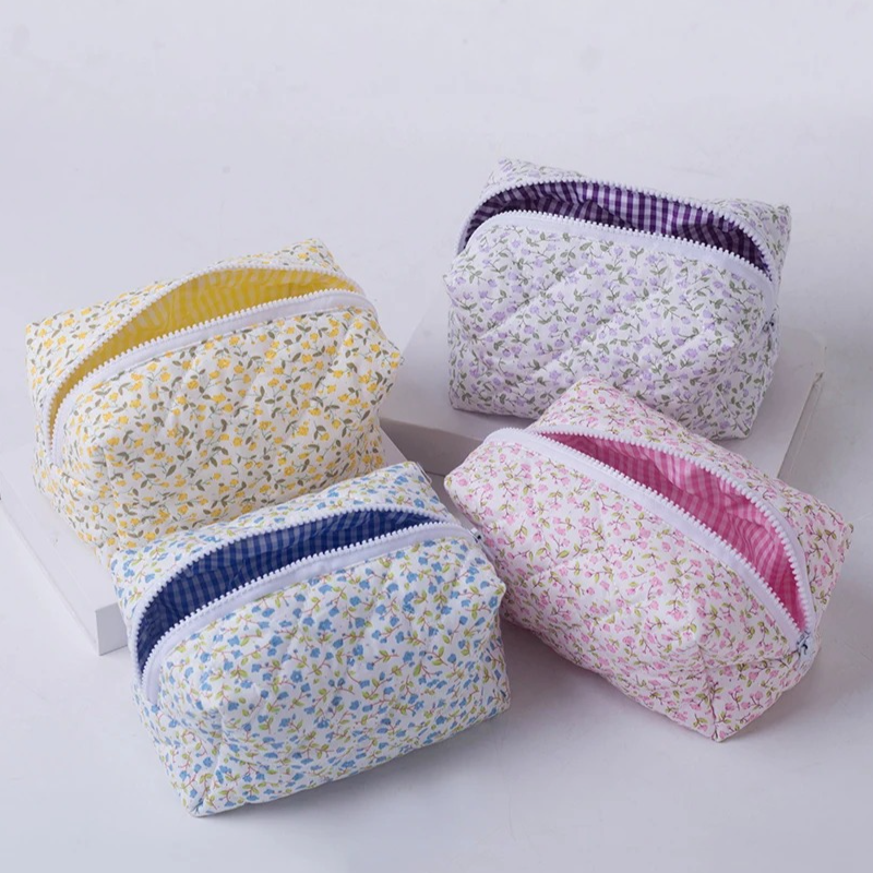AliExpress Large Quilted Floral Zipper Makeup Bag