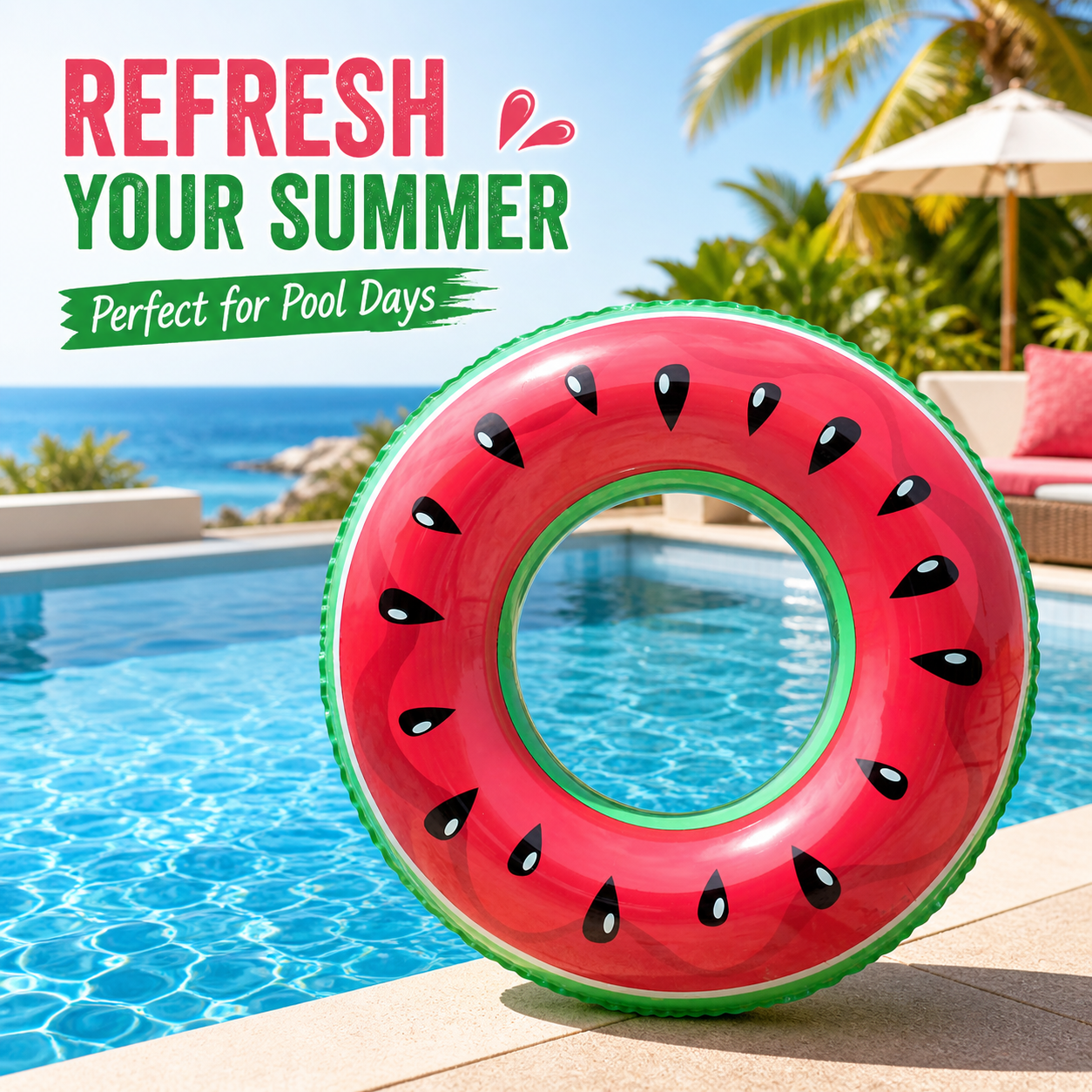AliExpress Inflatable Watermelon Swim Tube Pool Float, view 3