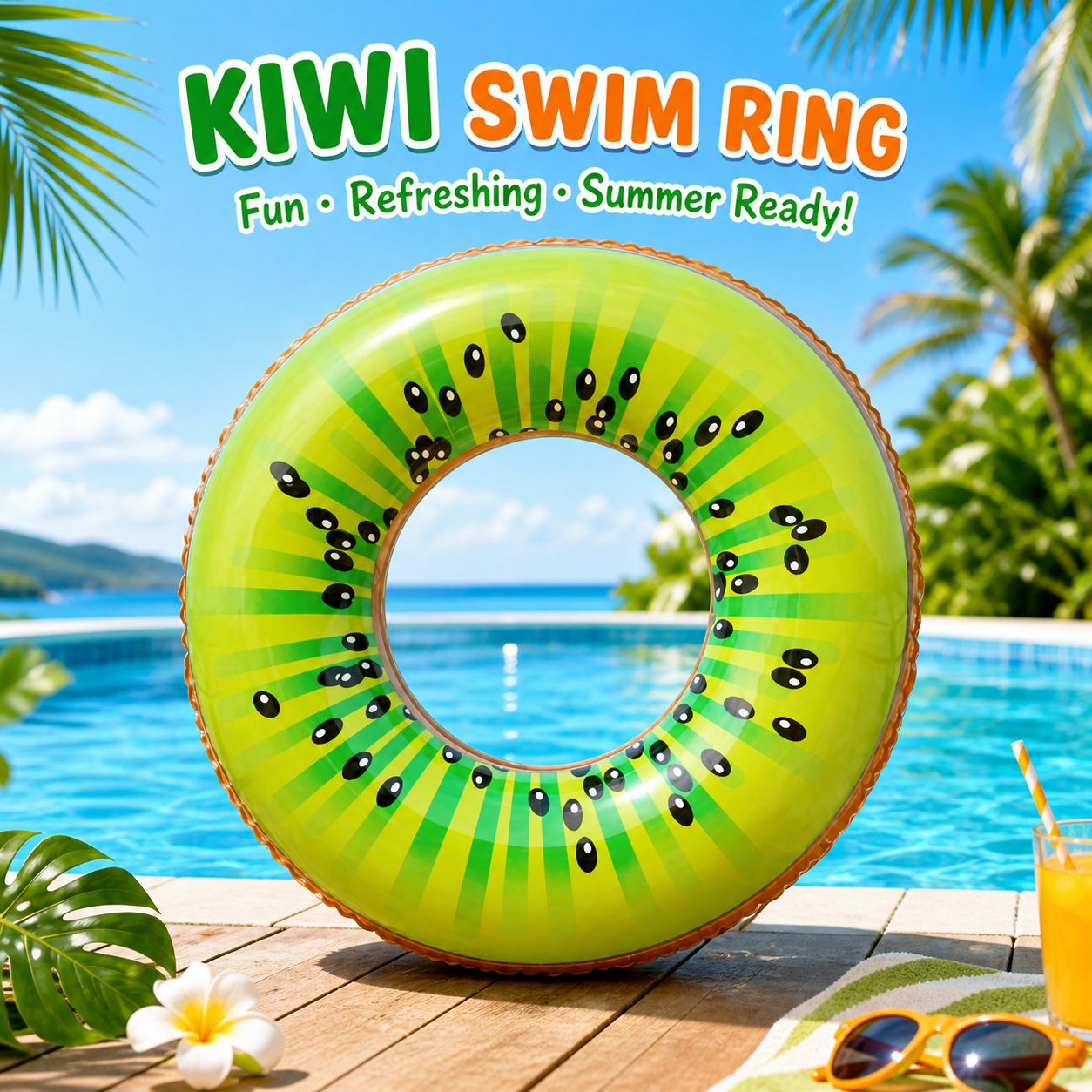 AliExpress Inflatable Watermelon Swim Tube Pool Float, view 4