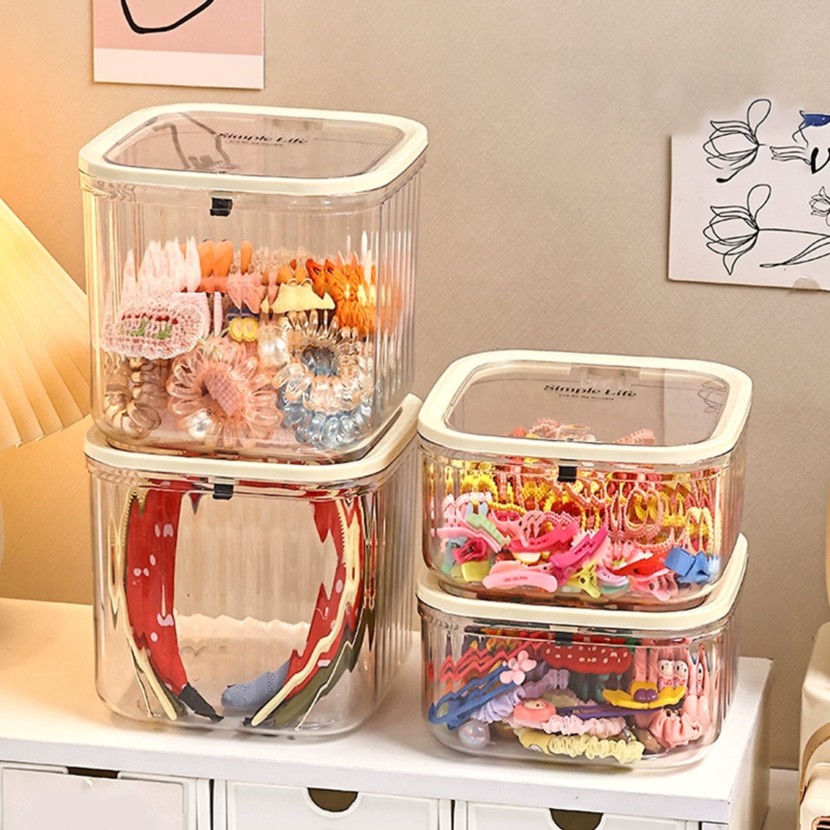 AliExpress Desktop Hair Accessory Storage Box with Lid