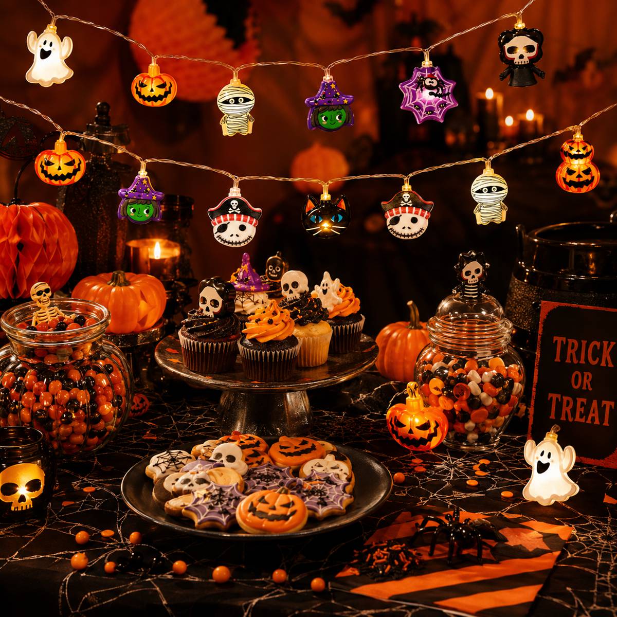 AliExpress Halloween LED String Lights with Ghost and Pumpkin, view 2