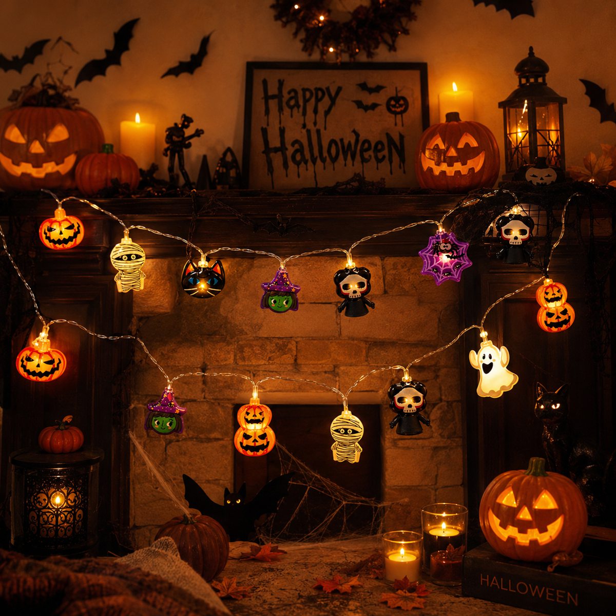 AliExpress Halloween LED String Lights with Ghost and Pumpkin, view 3