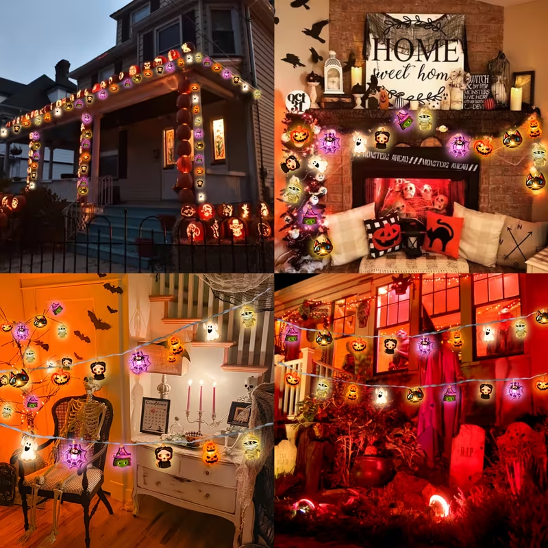 AliExpress Halloween LED String Lights with Ghost and Pumpkin, view 6