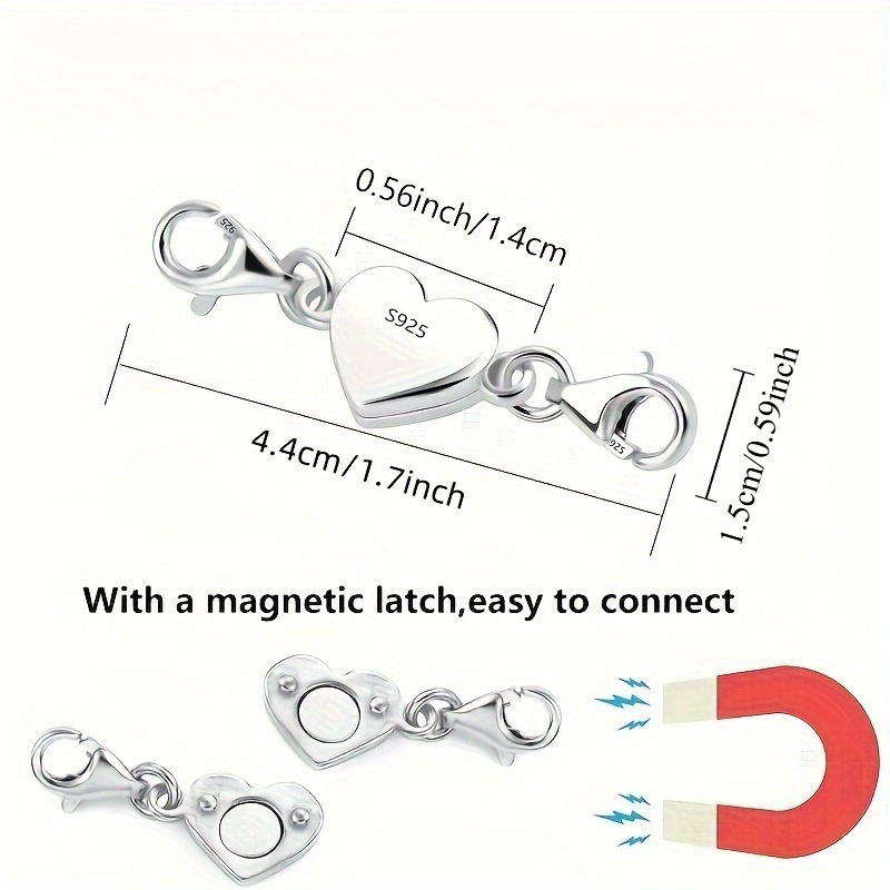AliExpress Heart Magnetic Necklace Clasp Connector, view 3