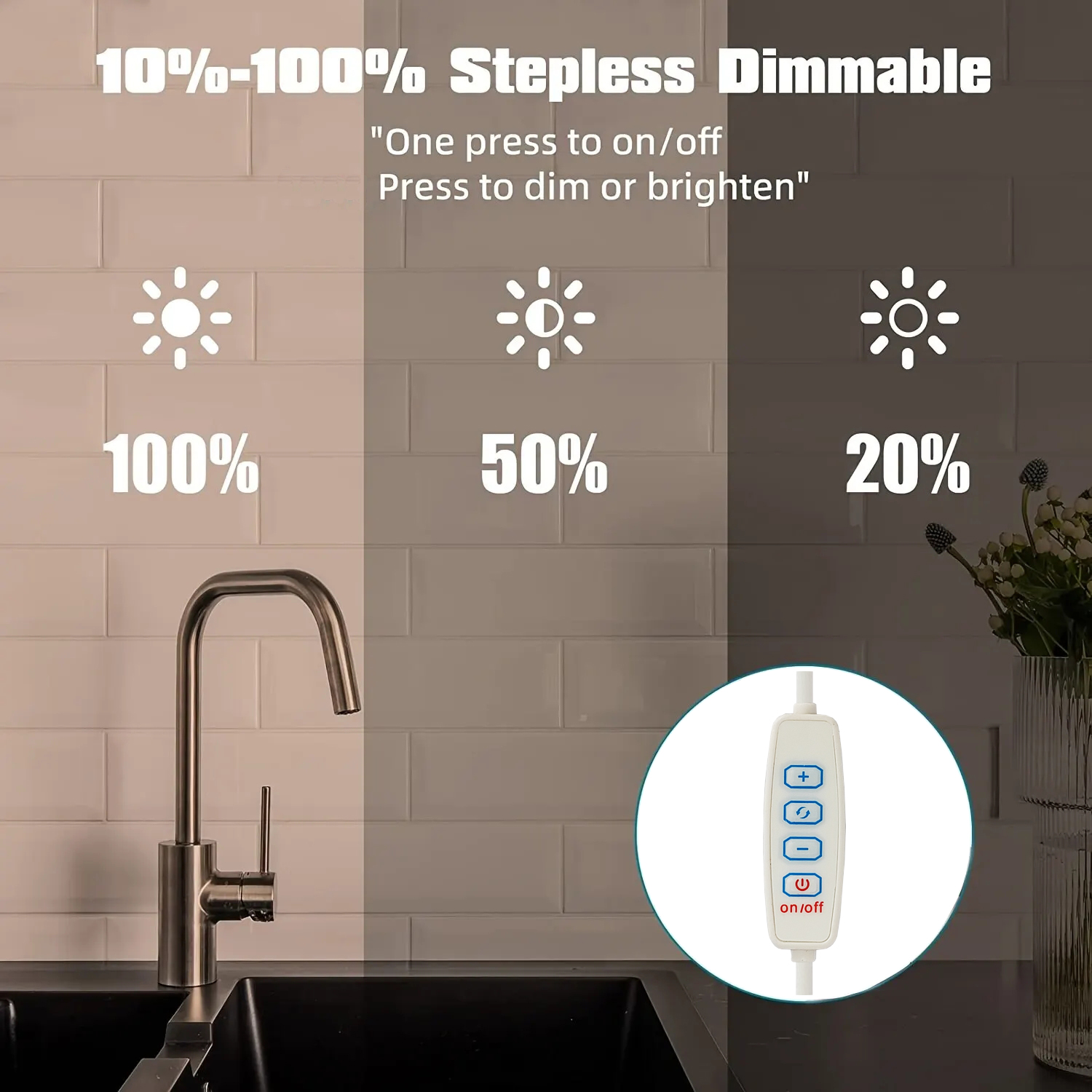 AliExpress USB Dimmable LED Under-Cabinet Light with Magnet Strip, view 2