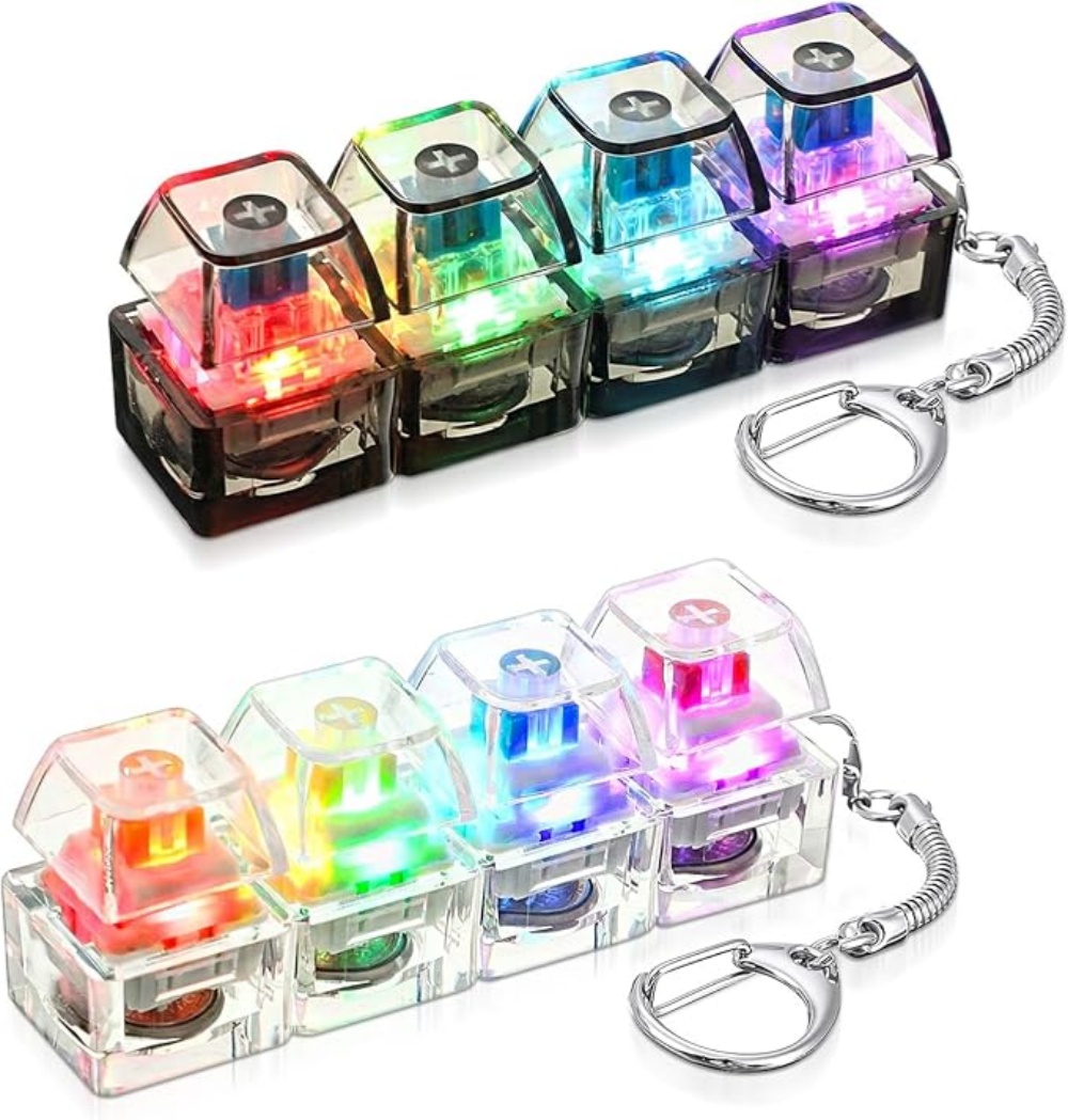 AliExpress 1PC Light Up Keyboard Keychain Stress Relief Clickable LED Button Toy for People with Anxiety Office Desk Accessory