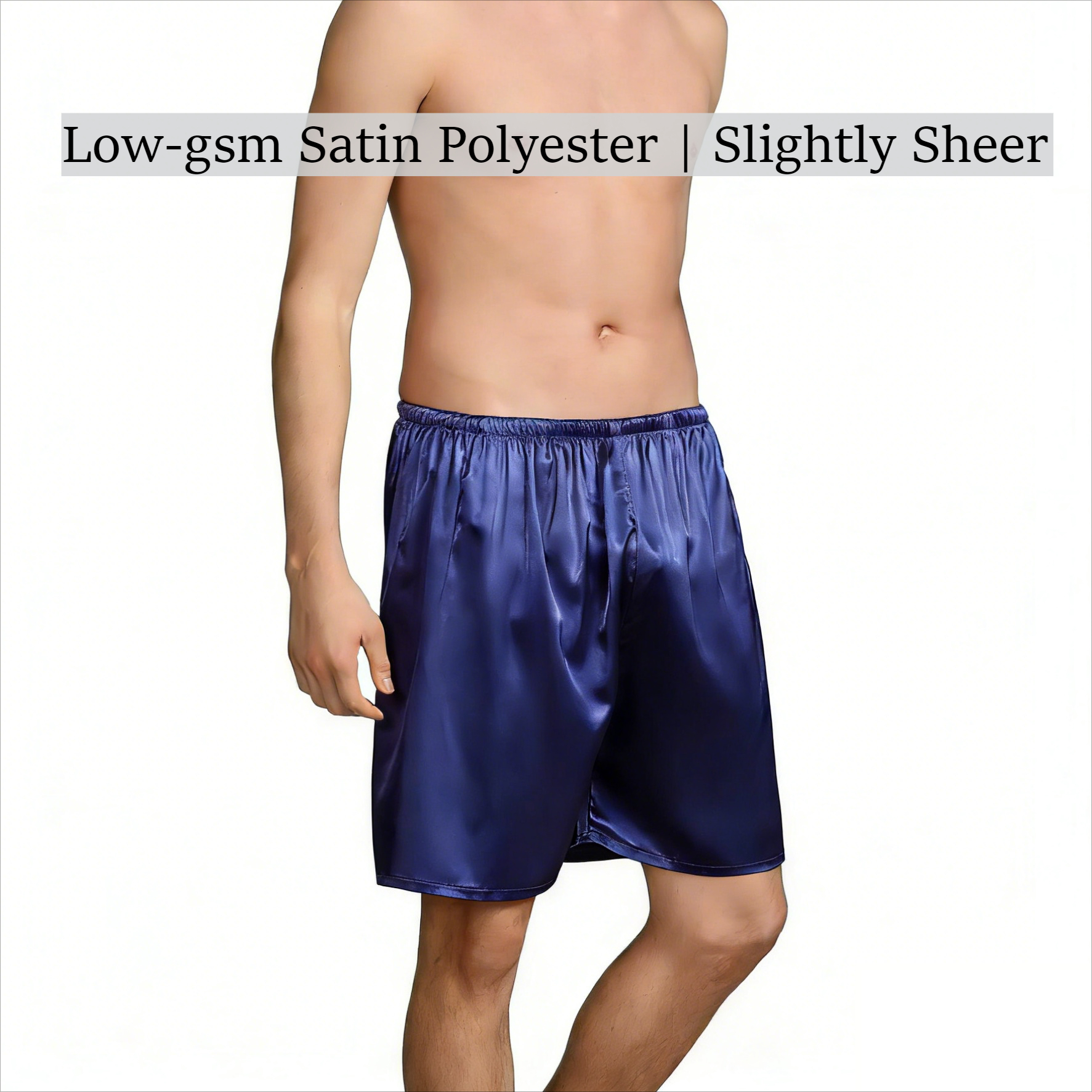 AliExpress 1pc Men's Satin Ice Silk Shorts Lightweight Smooth Comfortable Breathable Sweat-Wicking Casual Lounge Sleep Men Underwear Shorts, view 2
