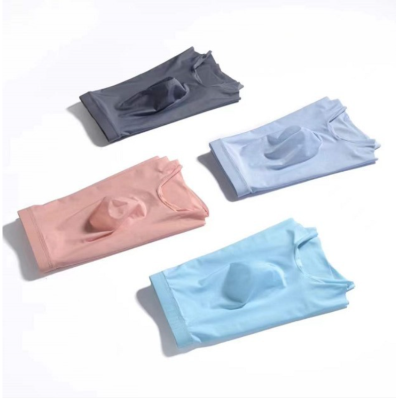 AliExpress 1pc Mens Boxers Shorts Ice Silk Men Panties Seamless Sexy Underwear Man Underpants Panties Male Antibacterial Breathable Briefs, view 2