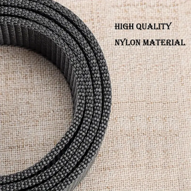 AliExpress 1pc Mens Durable Nylon Canvas Belt - Heavy-Duty Tactical Work Belt with Stylish Quick-Release Prong Buckle for Everyday Wear, view 4