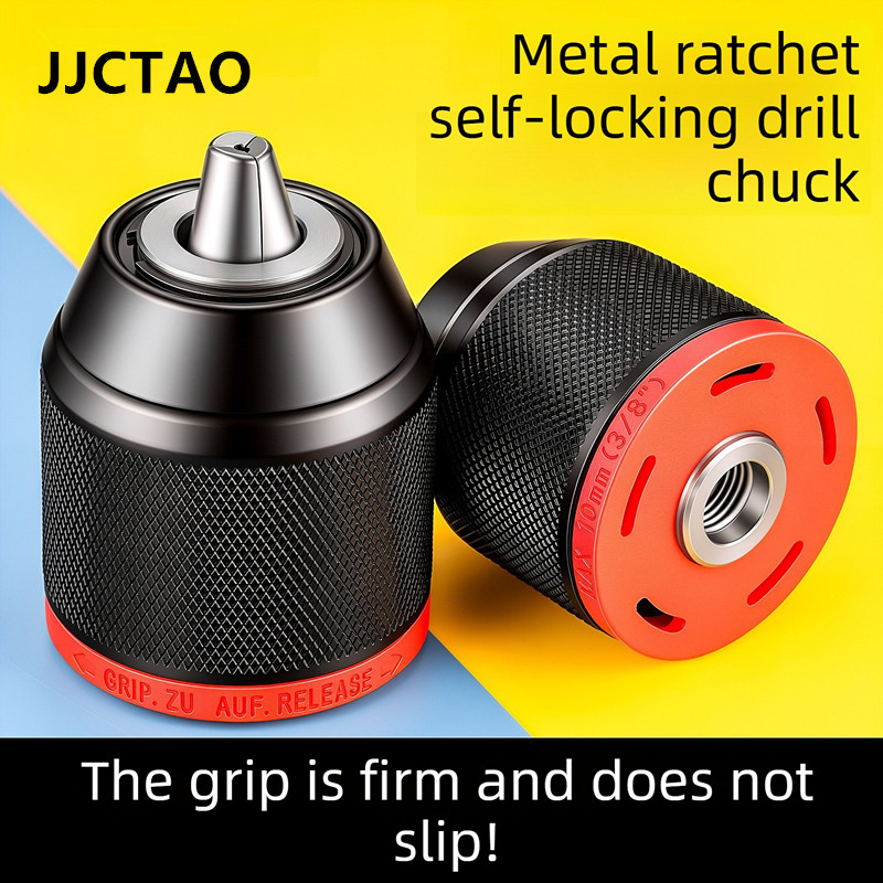 AliExpress 1pc Metal Keyless Drill Chuck,0.8~10mm1.5~13mm,3Jaw Ratchet Self-Lock Chuck,For Electric Hand Drill,Cordless Drill&Lithium Drill