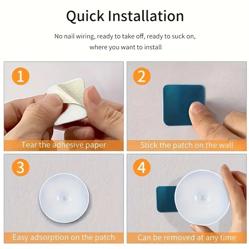 AliExpress 1pc Motion Sensor Night Light - Wireless LED Detector Lamp for Bedroom, Staircase, Closet, and Room Decor-, view 5