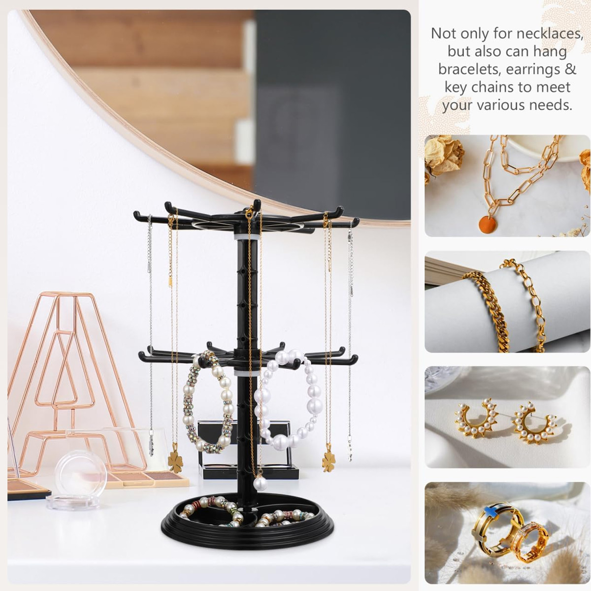 AliExpress Multi-Layer Rotating Jewelry Hanging Rack, view 4