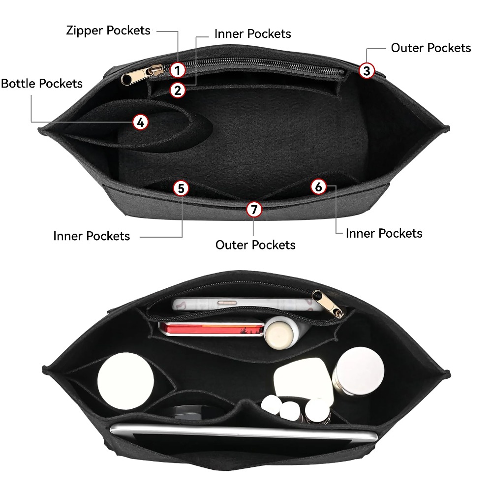 AliExpress Padded Felt Handbag Insert Organizer, view 3