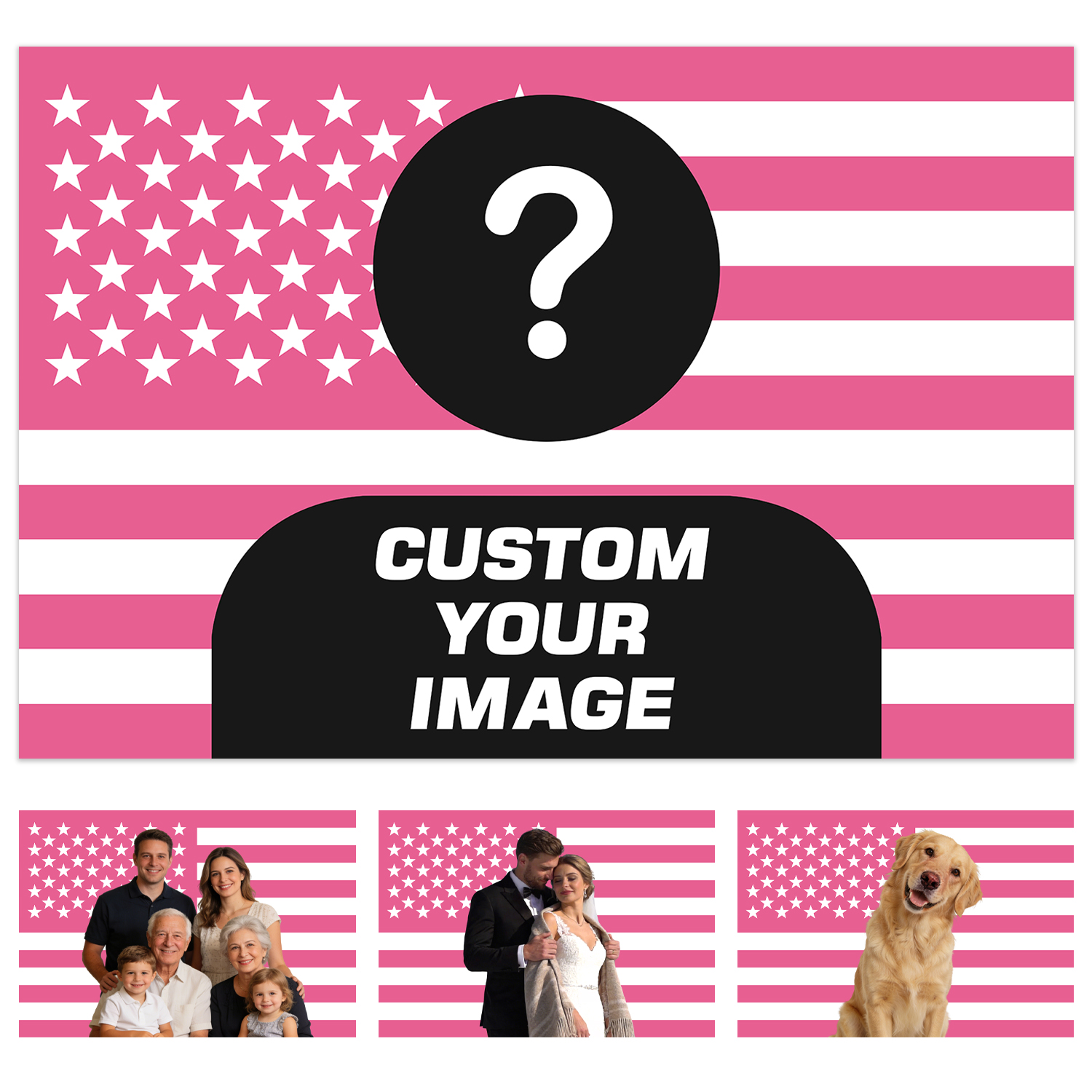 AliExpress 1pc Personalized photo customized American flag tapestry, room decoration banner tapestry customized for family, pets, idols