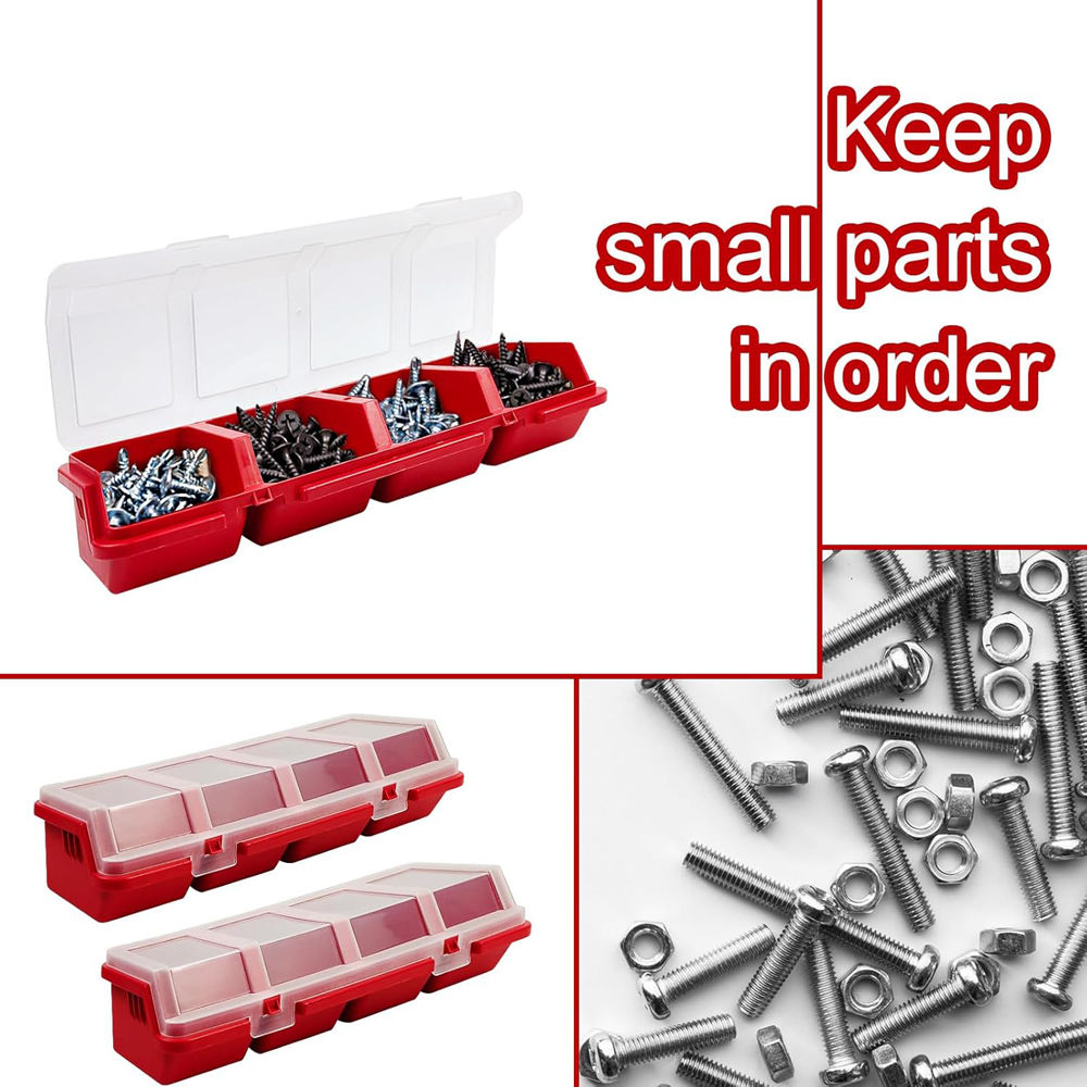 AliExpress Plastic 4-Compartment Screw Organizer Box with Lid, view 4