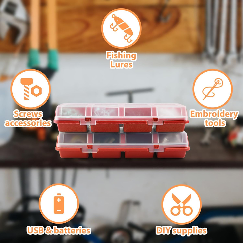 AliExpress Plastic 4-Compartment Screw Organizer Box with Lid, view 5