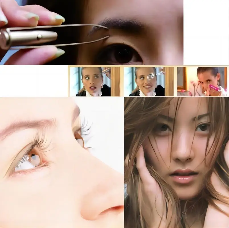 AliExpress 1PC Portable Stainless Steel Eyebrow Tweezer with Smart LED Light - Makeup Removal Tool, view 2