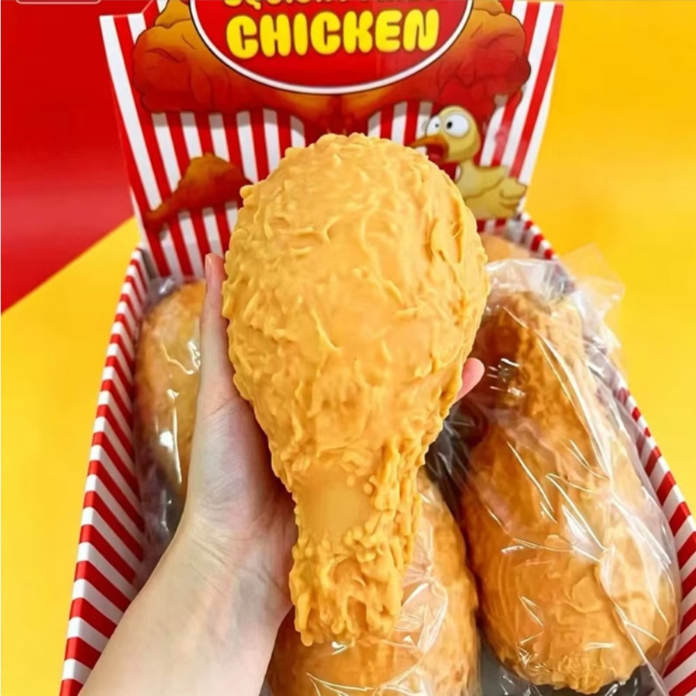 AliExpress 1PC Realistic Fried Chicken Leg Squishy Toy Slow Rising Crispy Sound Food Squeeze Fidget Funny Portable Novelty Gift