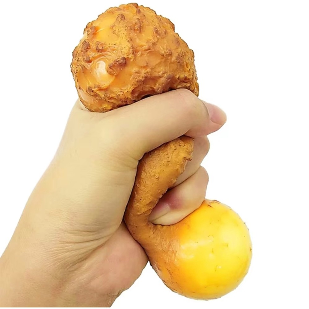 AliExpress 1PC Realistic Fried Chicken Leg Squishy Toy Slow Rising Crispy Sound Food Squeeze Fidget Funny Portable Novelty Gift, view 4
