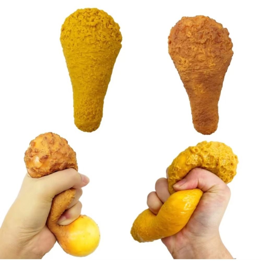 AliExpress 1PC Realistic Fried Chicken Leg Squishy Toy Slow Rising Crispy Sound Food Squeeze Fidget Funny Portable Novelty Gift, view 6